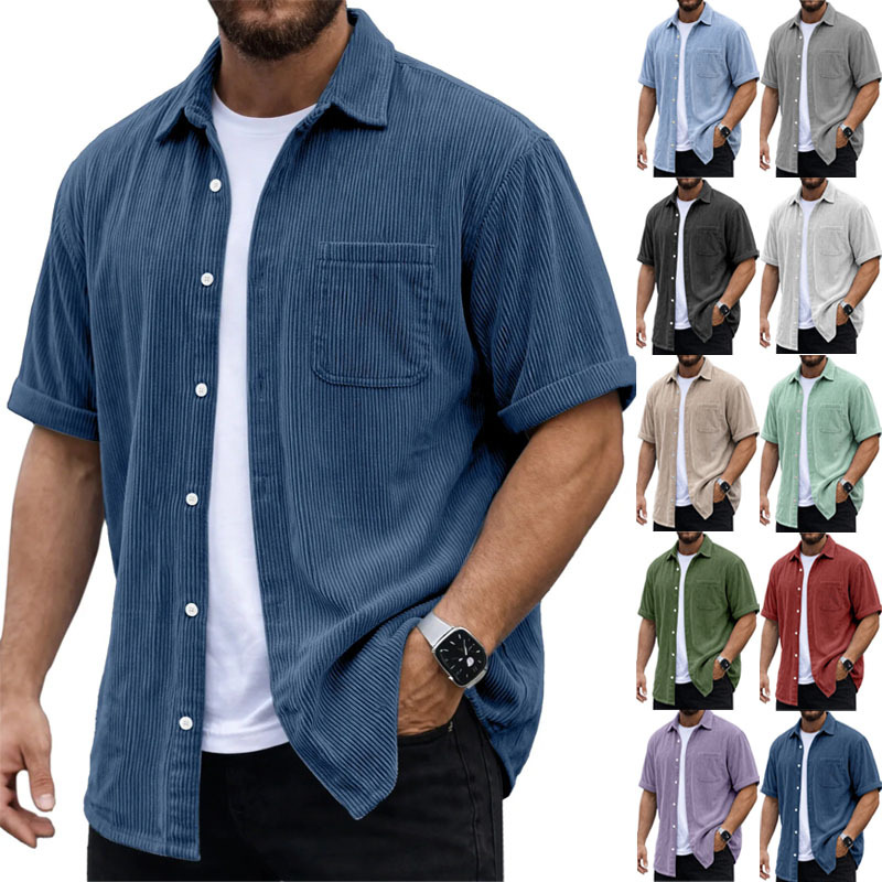 Mens Corduroy Short-Sleeve Shirt