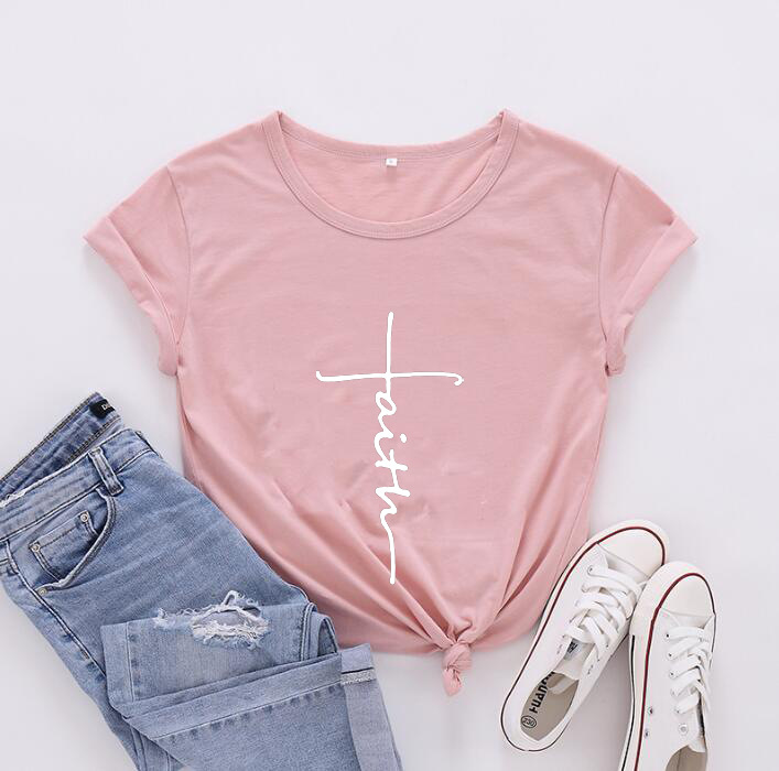 Women's Fashionable English Letter Short Sleeve Top Peach White Characters - Shop at LoveMi