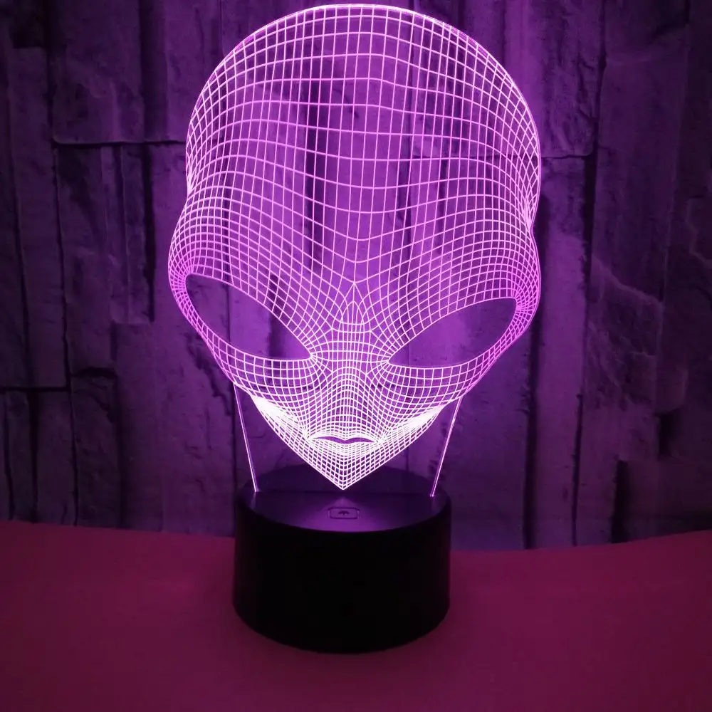 Mars-shaped 7-color 3D Touch Small Night Lamp