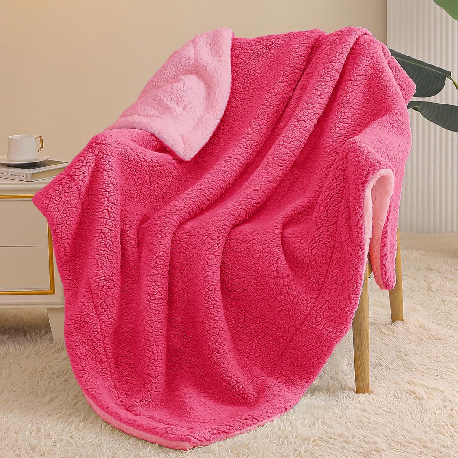 Two-Layer Double-Sided Lambswool Blanket With Contrasting Colorsperfect As A, picture 12 of 12