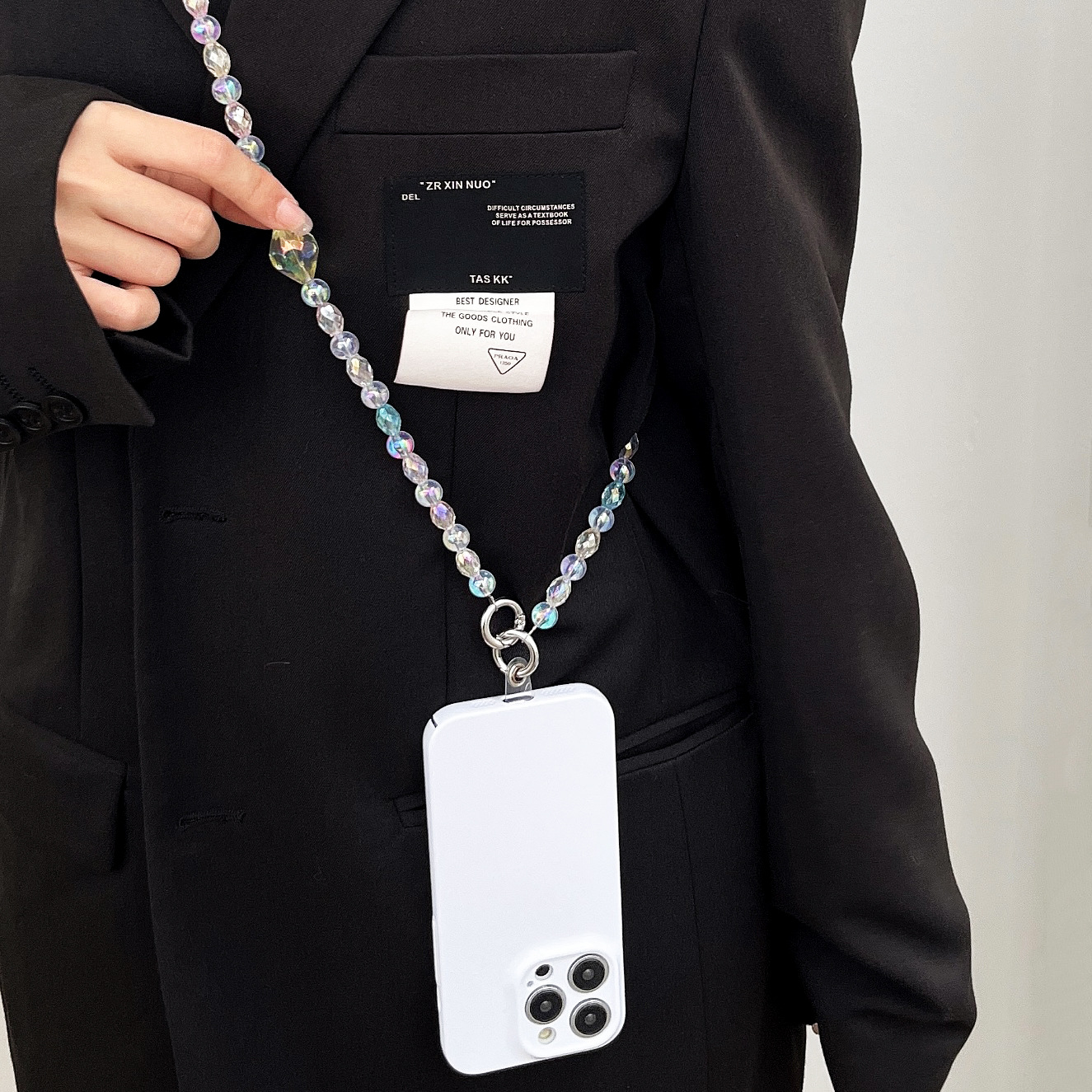 Cat's Paw Color Crossbody Long Chain Mobile Phone Lanyard With Clip