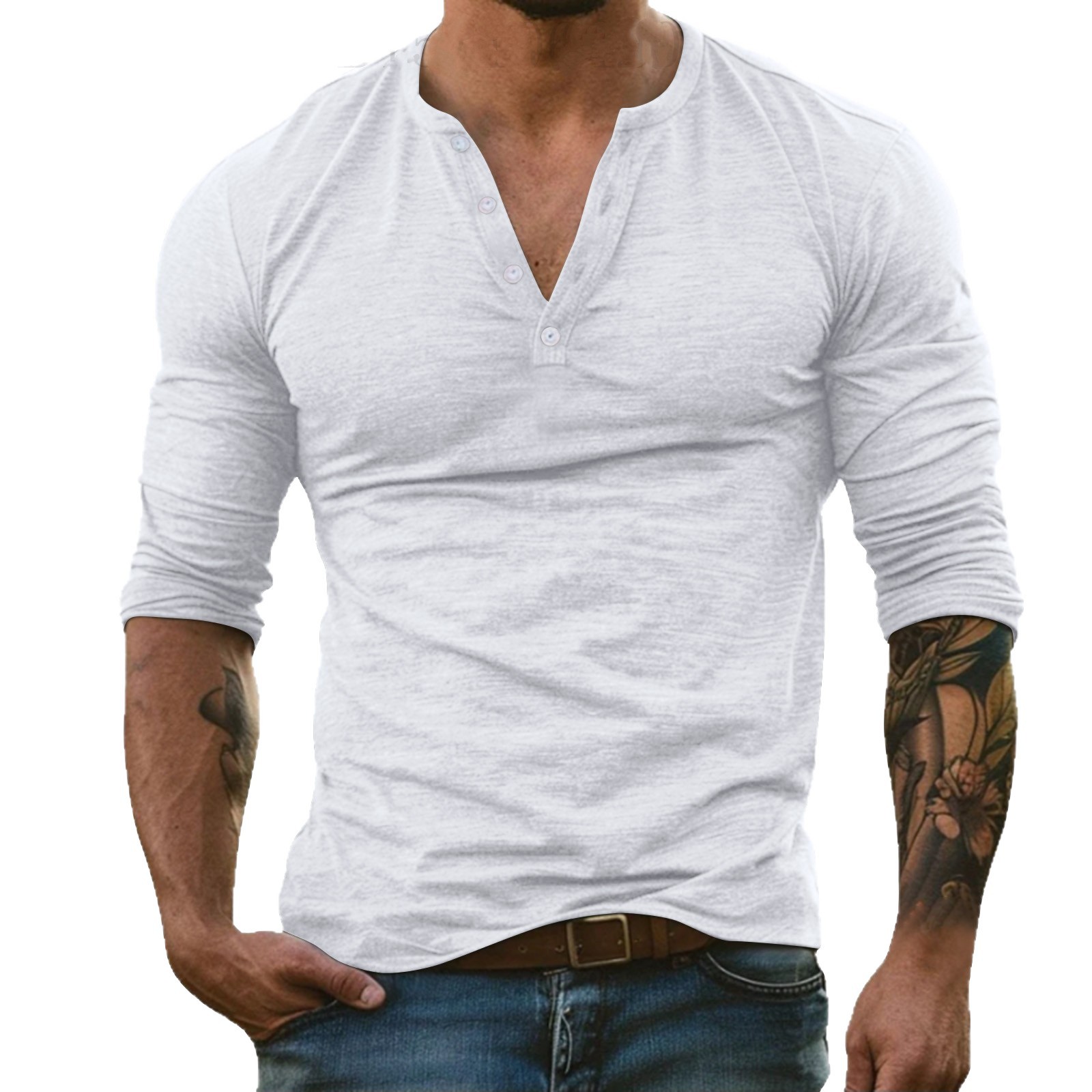 Men's Long-Sleeve T-Shirt Bamboo Fiber Blend Cotton