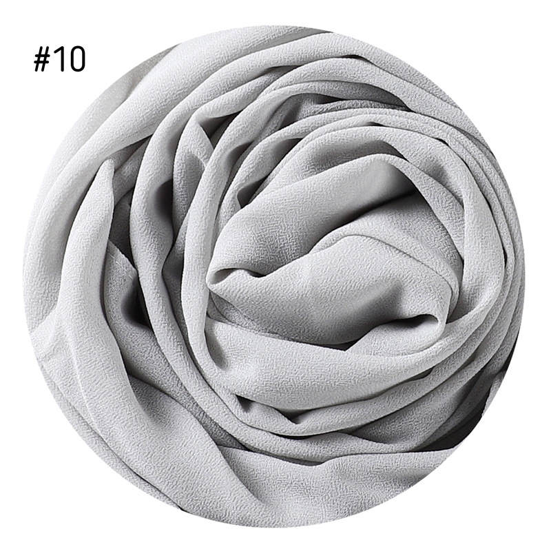 Solid Color Pearl Chiffon Scarf Head Covering Monochrome