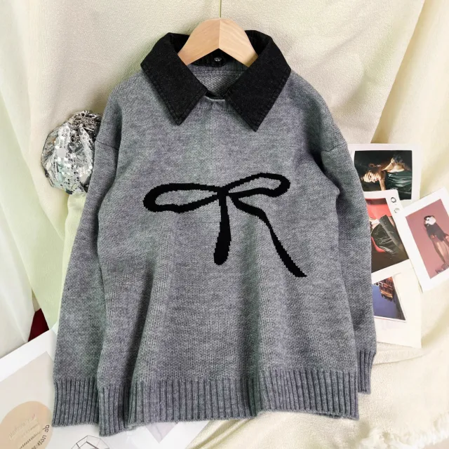 Women's Fashion Leisure Commute Sweater Gray - Shop at LoveMi