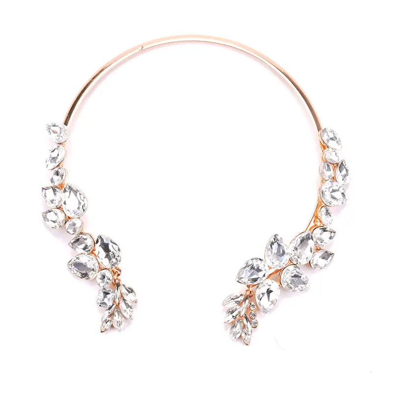 Simple Rhinestone Necklace High Quality Crystal Alloy Collar All-matching Short