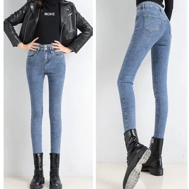 Black Tight Trousers Long Skinny Pants Tide Retro Blue - Shop at LoveMi