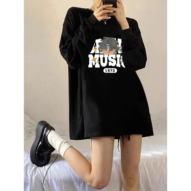 New Loose Niche Long sleeved Top For Spring And Autumn Black Music Boy - Shop at LoveMi