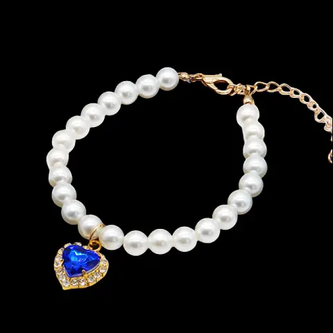 Princess-style Colorful Acrylic Heart Rhinestone Pendant Cat Collar