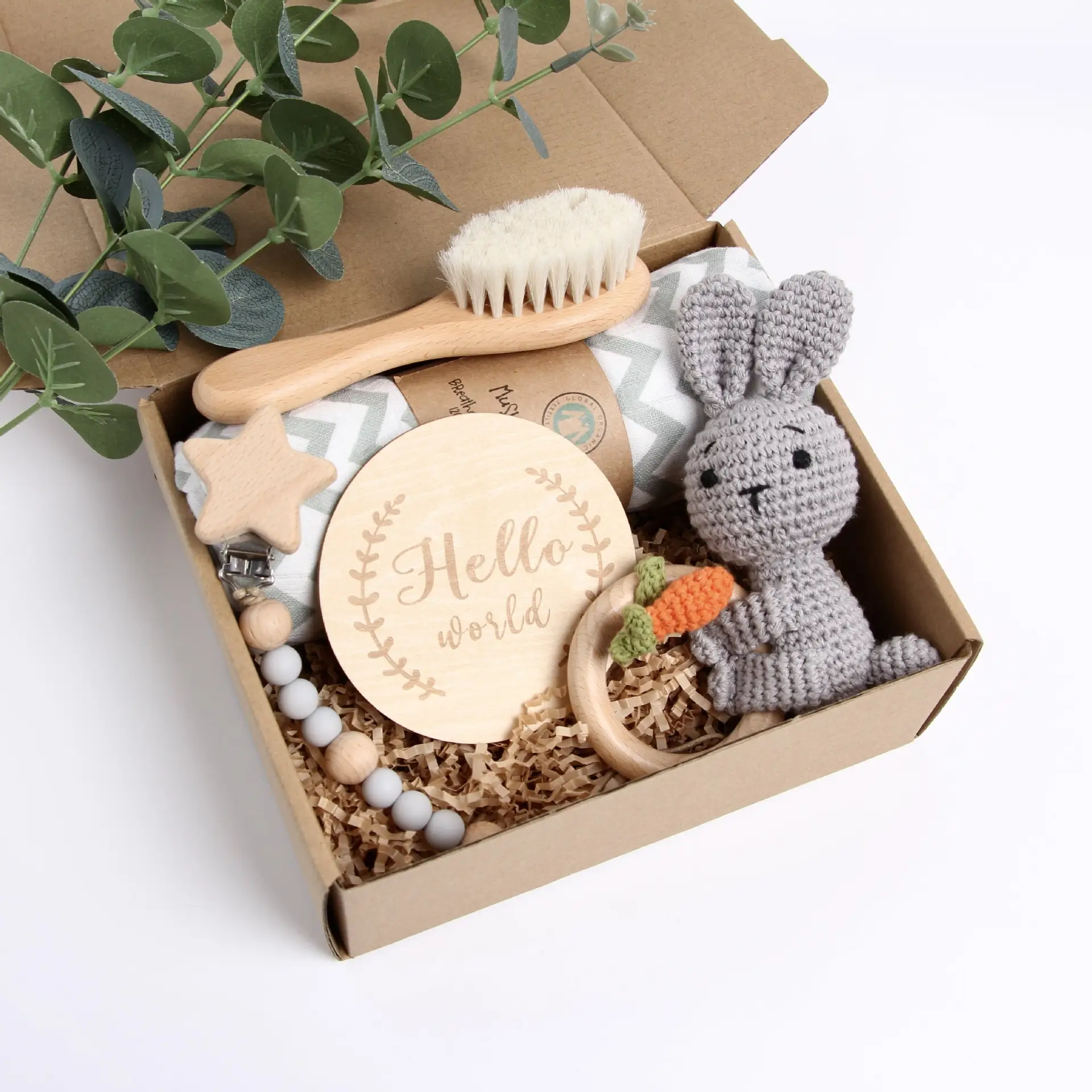 Christmas Reindeer Baby Baby Shower Gift Set Wooden Panda Toy
