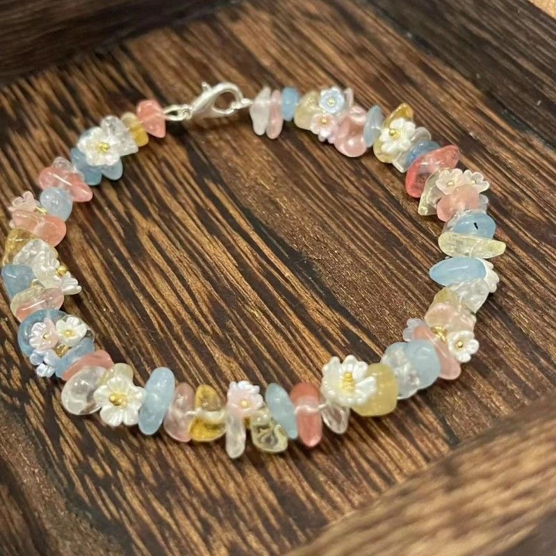 Dopamine Color Crystal Flowers Bracelet