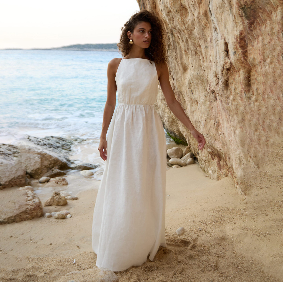 Backless Lace Up Long Skirt Waist-tight Dress