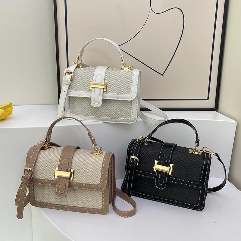 Petit Sac Tote Femme Contraste — Cuir PU à Rabat Urbain 5