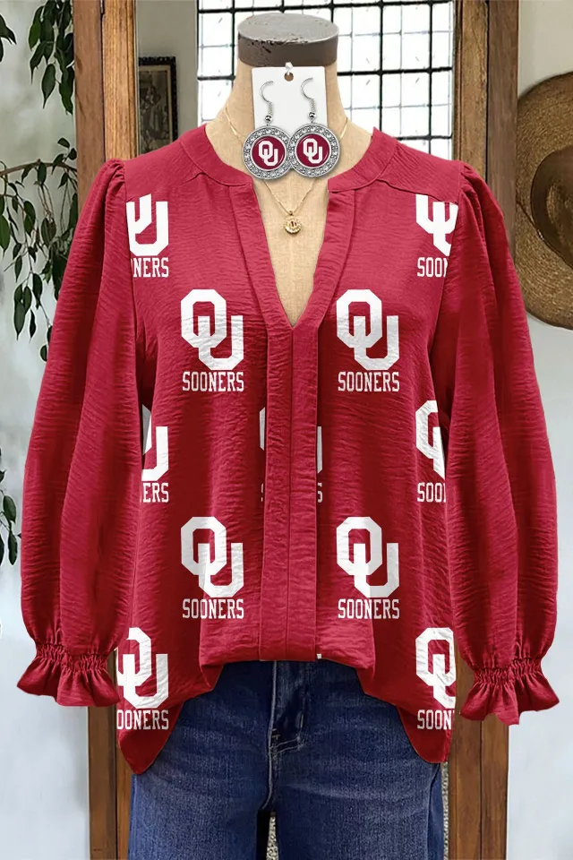 Women's Shirt Loose V Neck Long Sleeve Xjb5567Re - Shop at LoveMi
