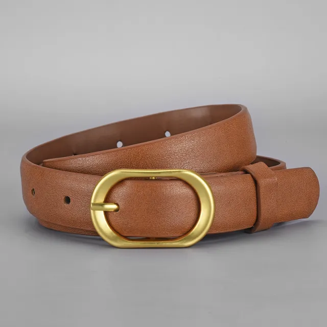 Trendy Unique Jeans All match Decorative Thin Belt Khaki - Shop at LoveMi