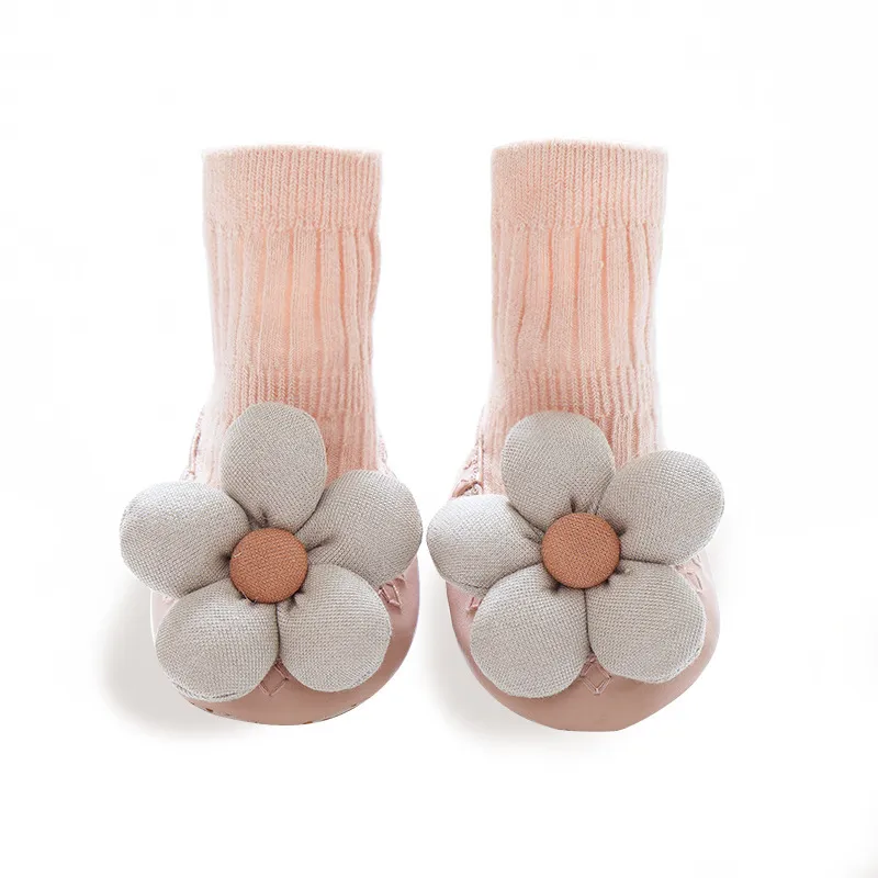 Korean Style Three-dimensional Flower Ankle Sock - Pink