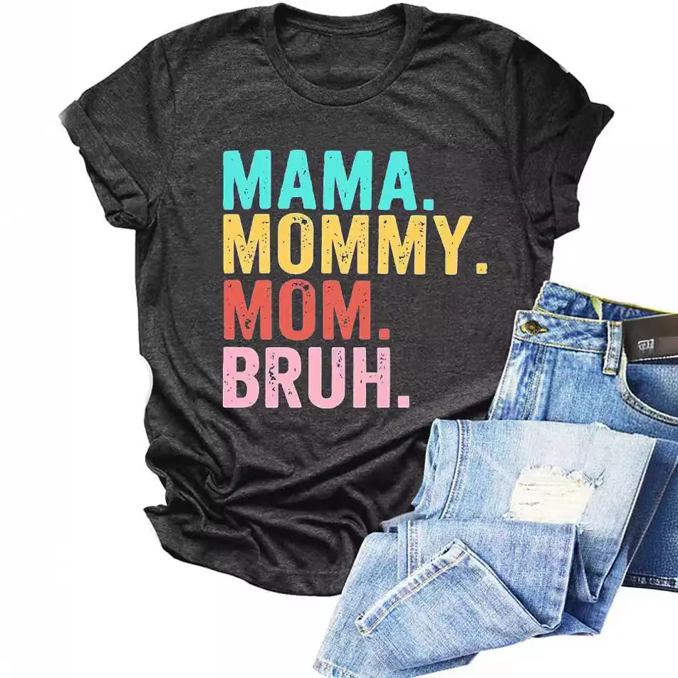 Women's Casual Round Neck Printed Cotton T-shirt