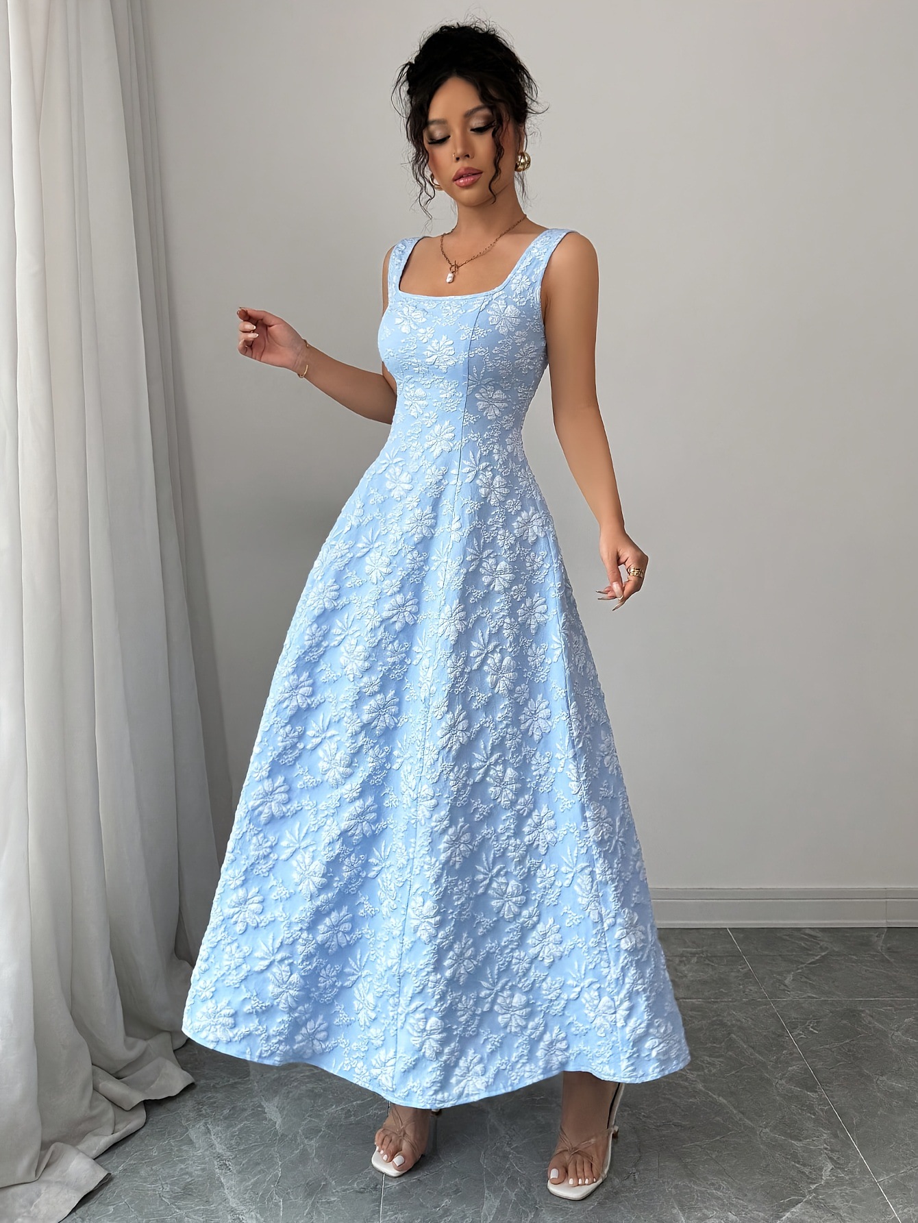 New French Slim fit Textured Fabric Elegant Dress Red - Shop at LoveMi