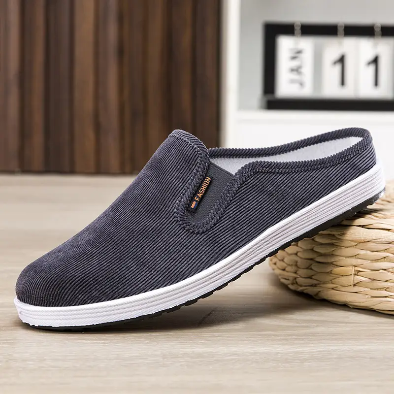 Casual Breathable All-match Sneakers Slip-on Heel-free Half Support Non-slip Men's Shoes