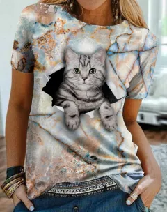 Animal Series Digital 3D Printing Men's And Women's Short-sleeved T-shirt Top - Lttx190 - View 1