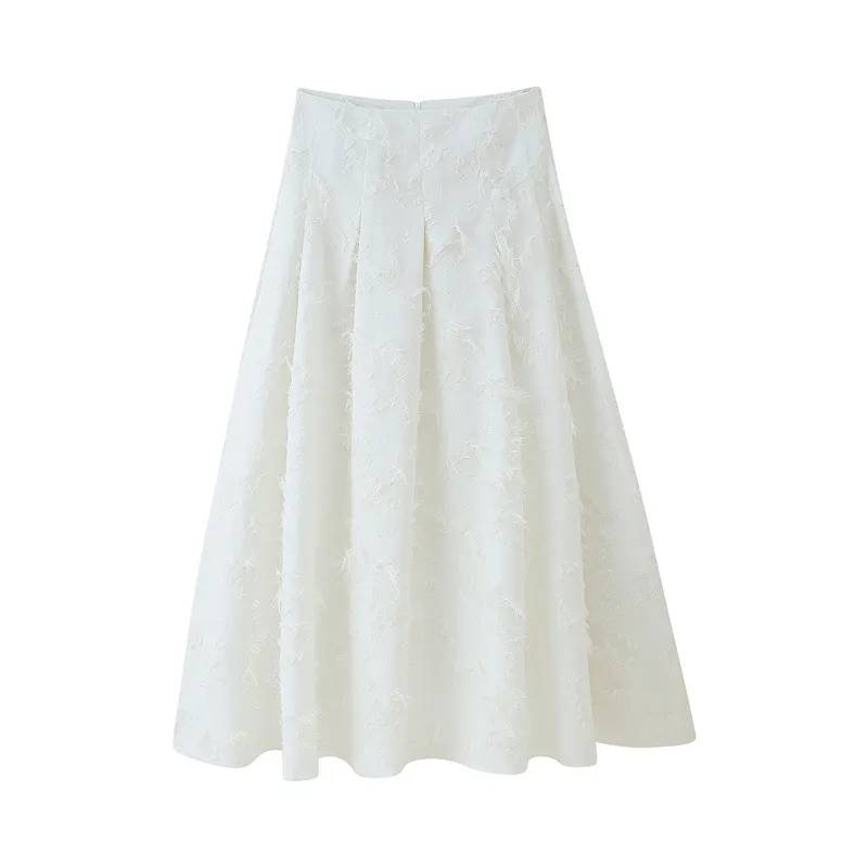 European And American Large Profile Tassel Shirt Top Tassel A- Line Skirt - Skirt-M