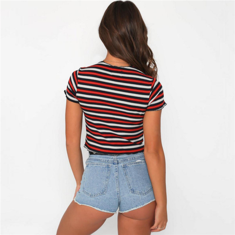 Title 4, Striped round neck short sleeve T