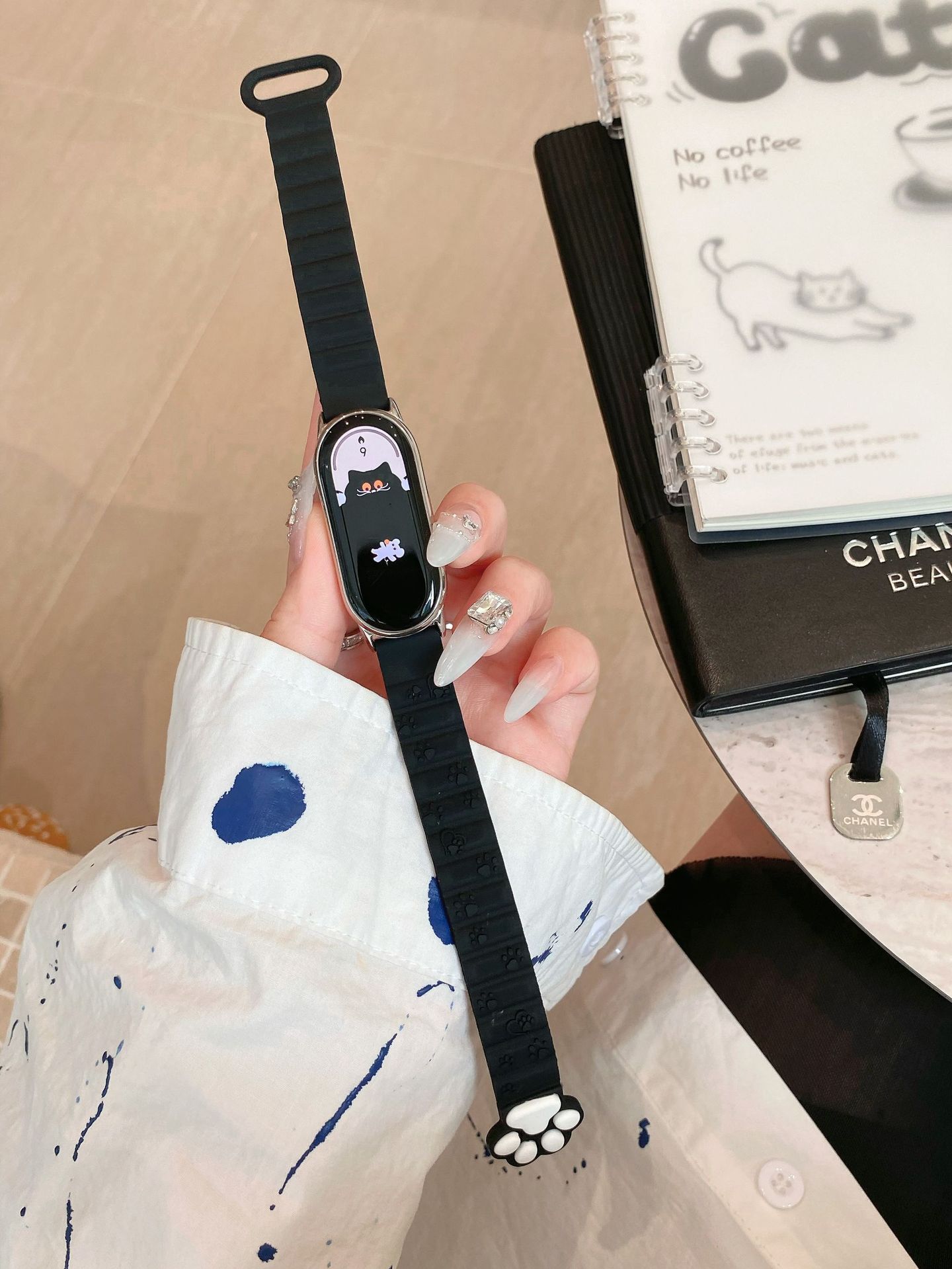 Cat paw magnetic silicone watch strap