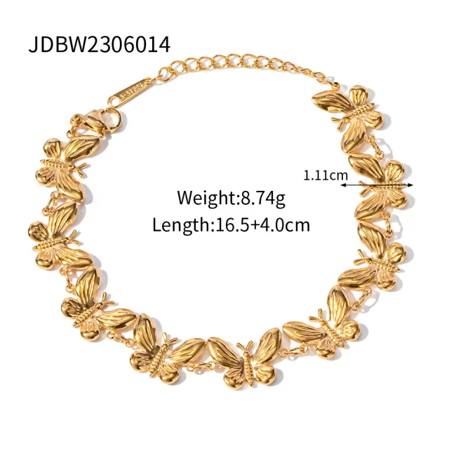 Fashionable All Match Europe And America Cross Border Stainless Steel Butterfly Bracelet For Women Luxury Dainty Bracelets Jewelry Gold - Shop at LoveMi