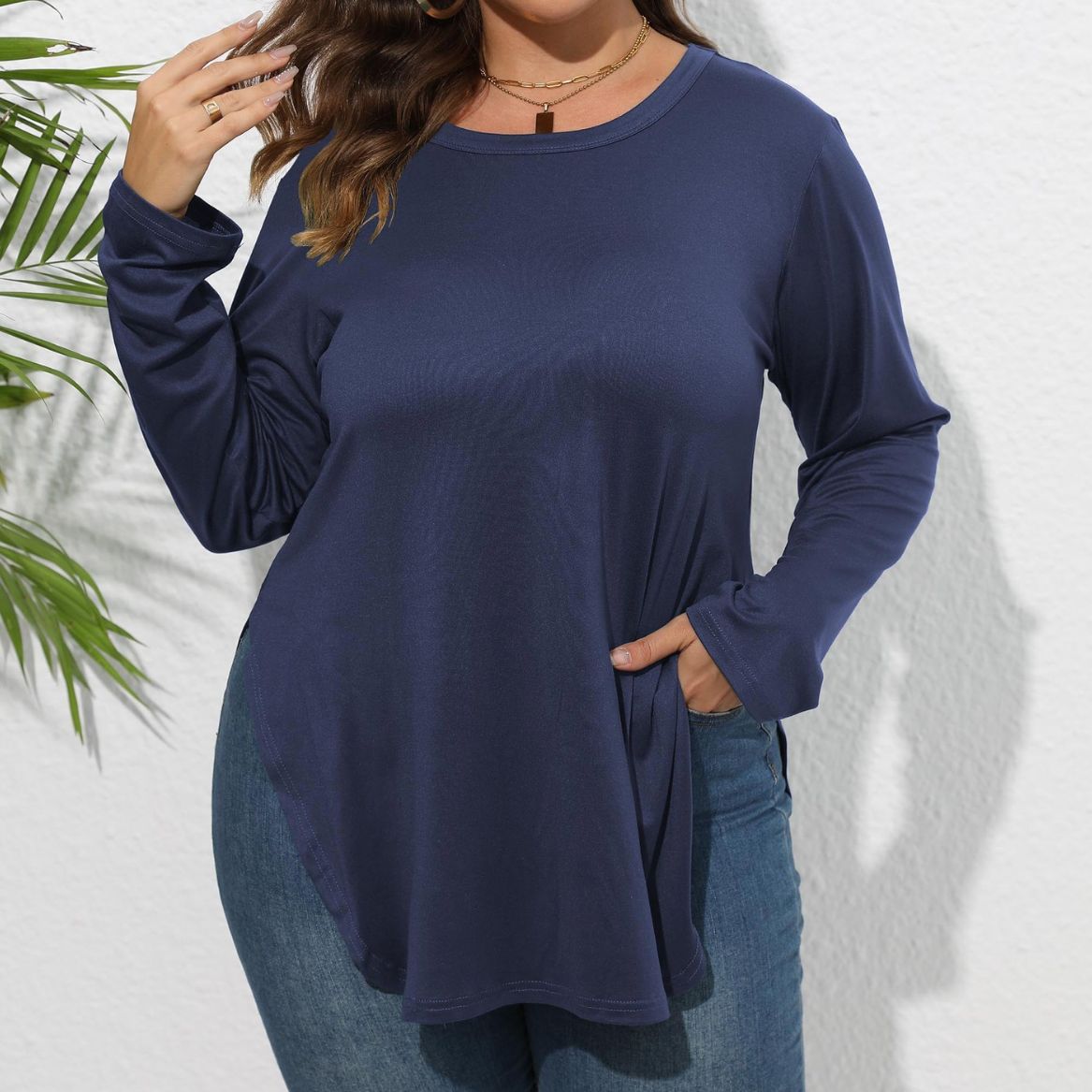 Long-sleeved Casual Irregular Bottoming Shirt