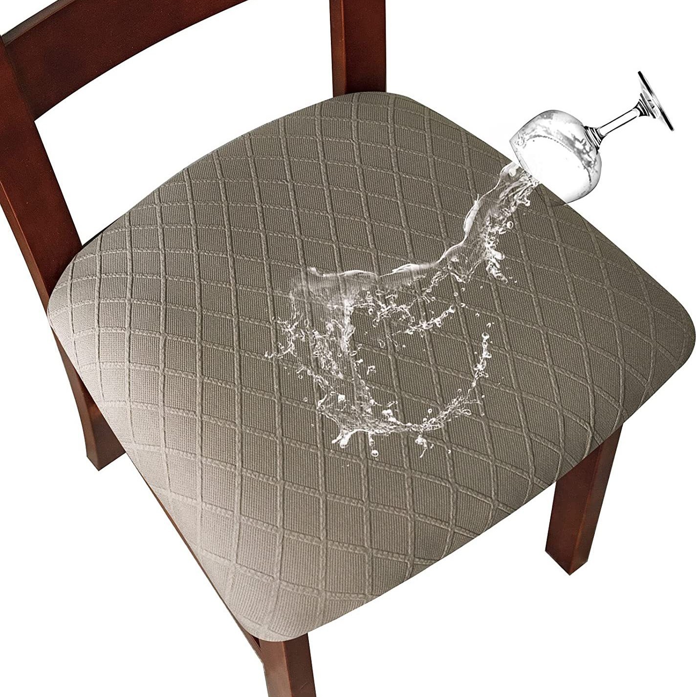 Diamond Jacquard Chair Cushion Cover