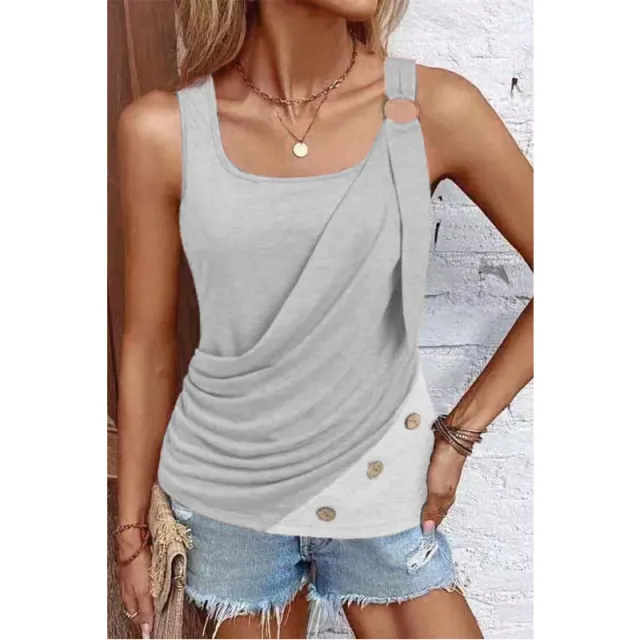 Fashion Women's Button Vest Camisole Gray - Shop at LoveMi