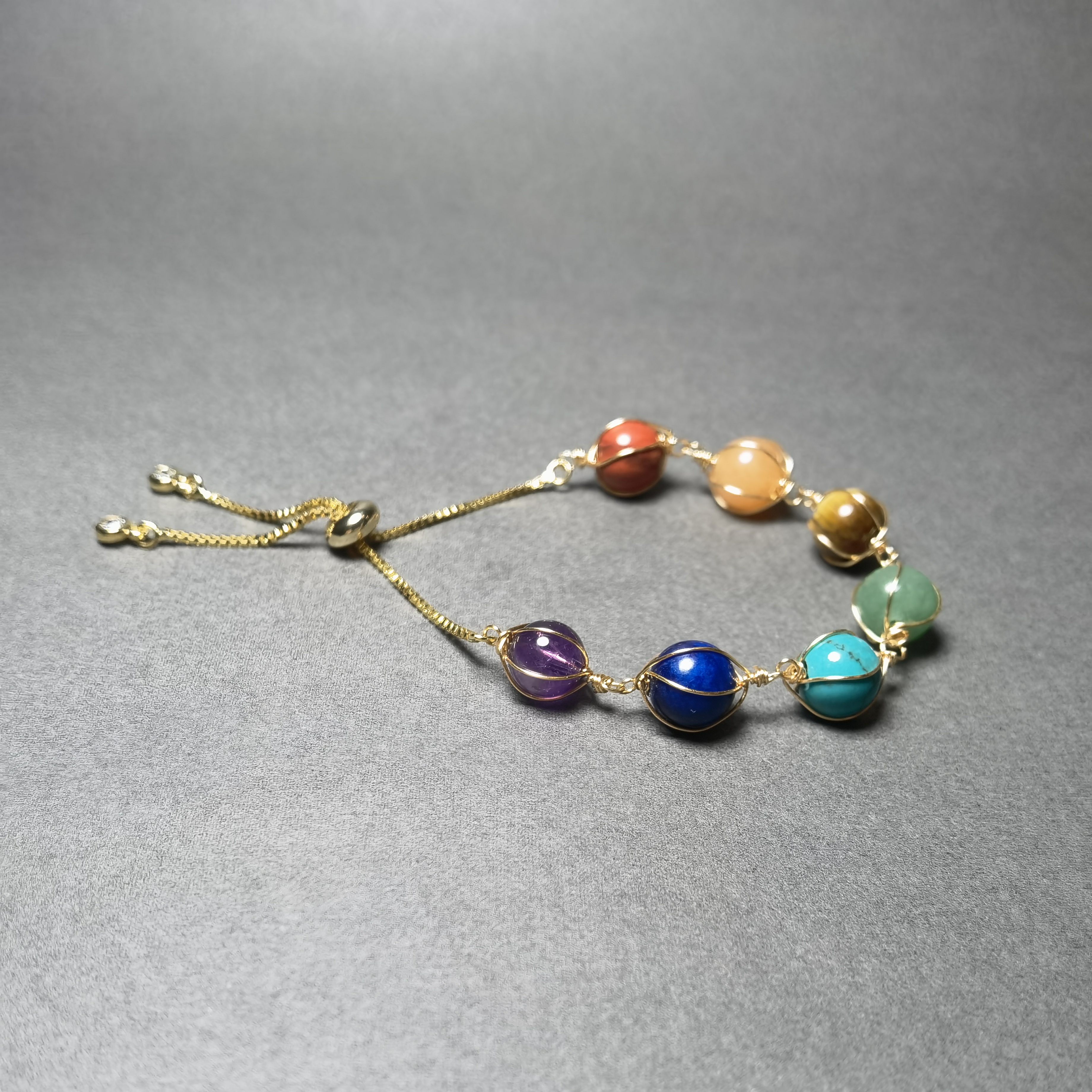 Seven-color Crystal Bracelet Vein Yoga Ins Style Bracelet
