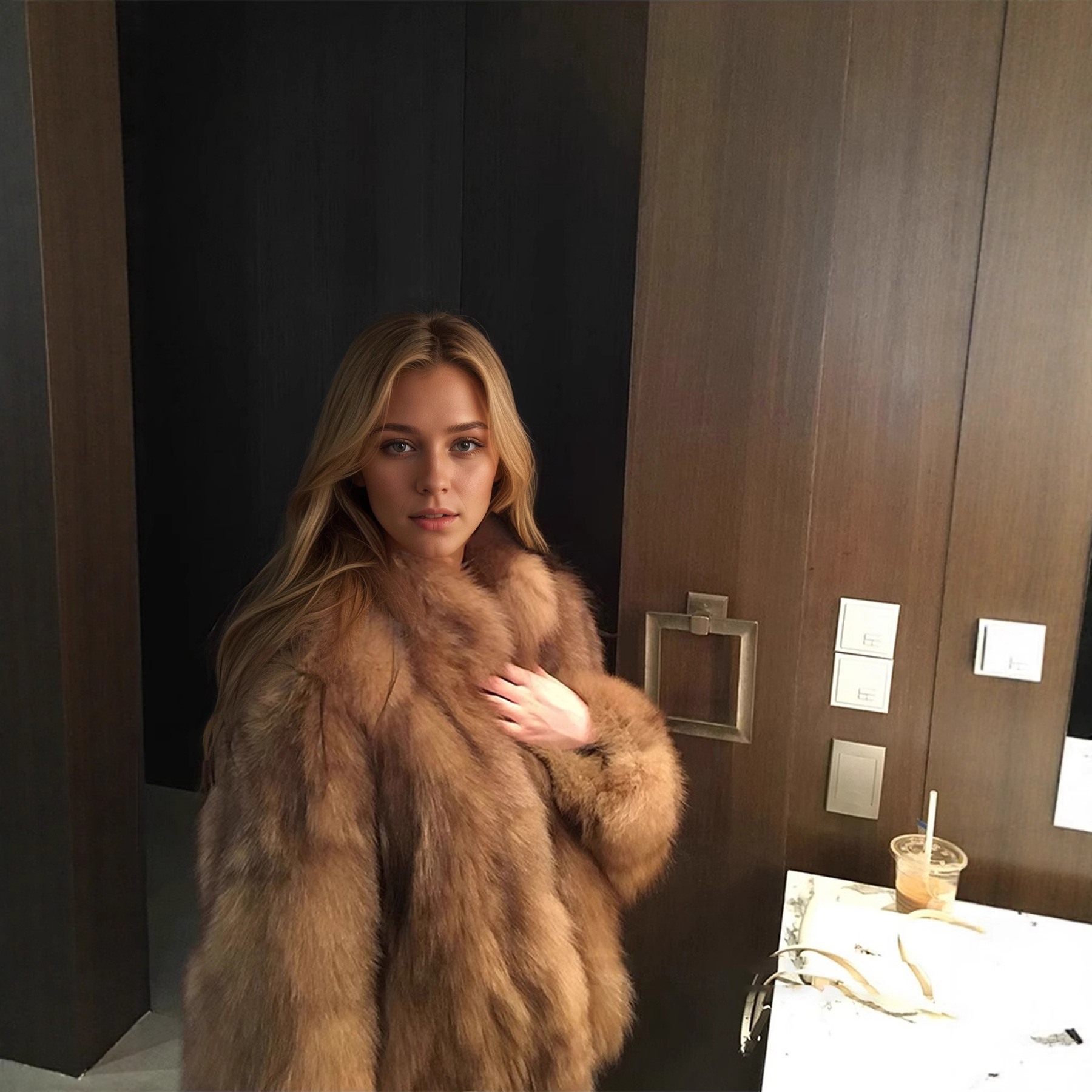 Winter Figure-flattering Faux Fur Fluffy And Warm