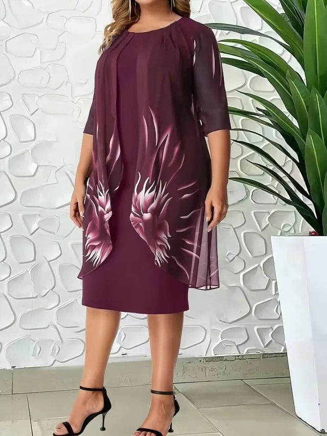 Casual Summer Mid sleeve Dress Red - Shop at LoveMi