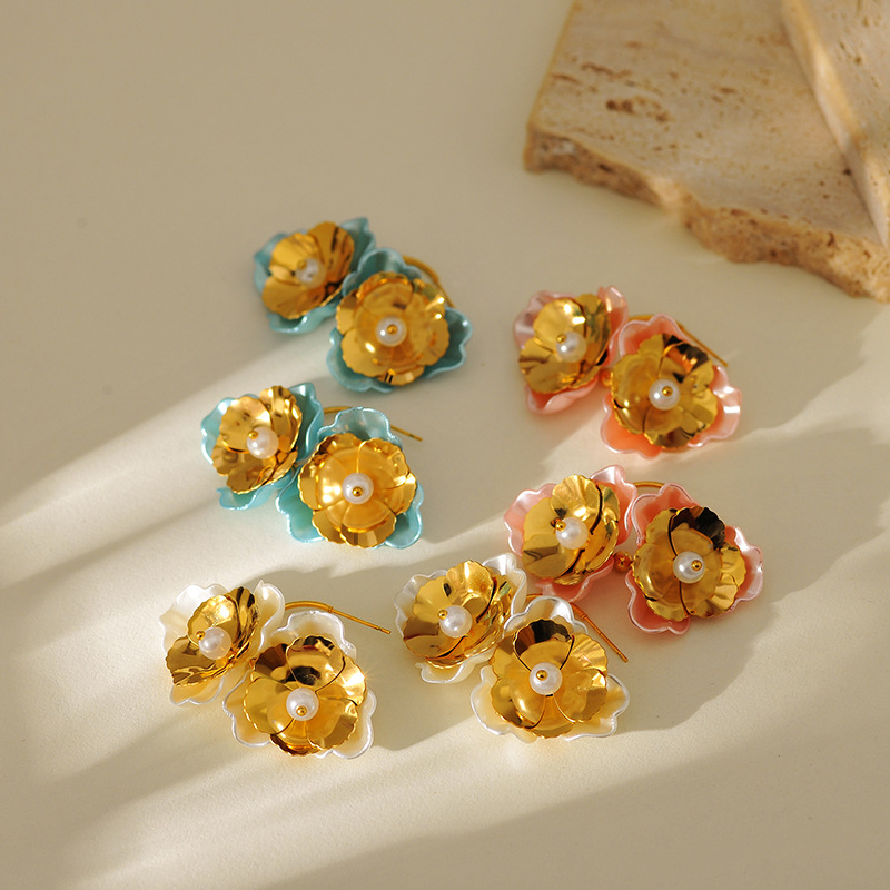 Gold Petal Ear Accessory Women's Retro