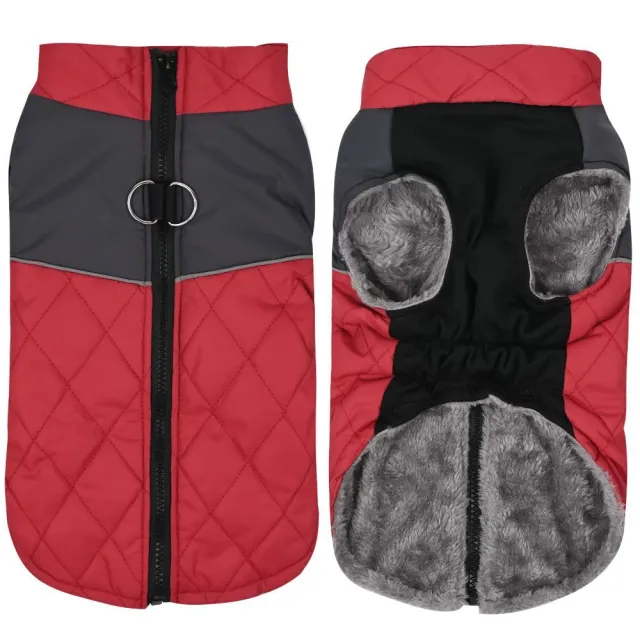 Chest Back Outdoor Pet Clothes Autumn And Winter Dog Clothes Waterproof Wine Red - Shop at LoveMi