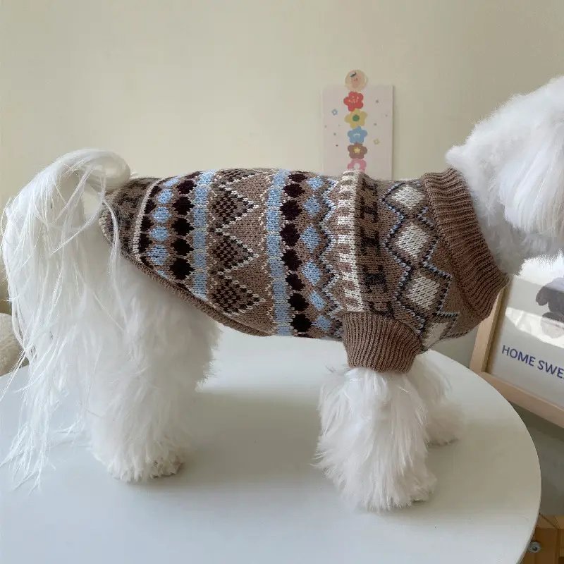 Pet Dog Brown Faux Mink Cashmere Sweater