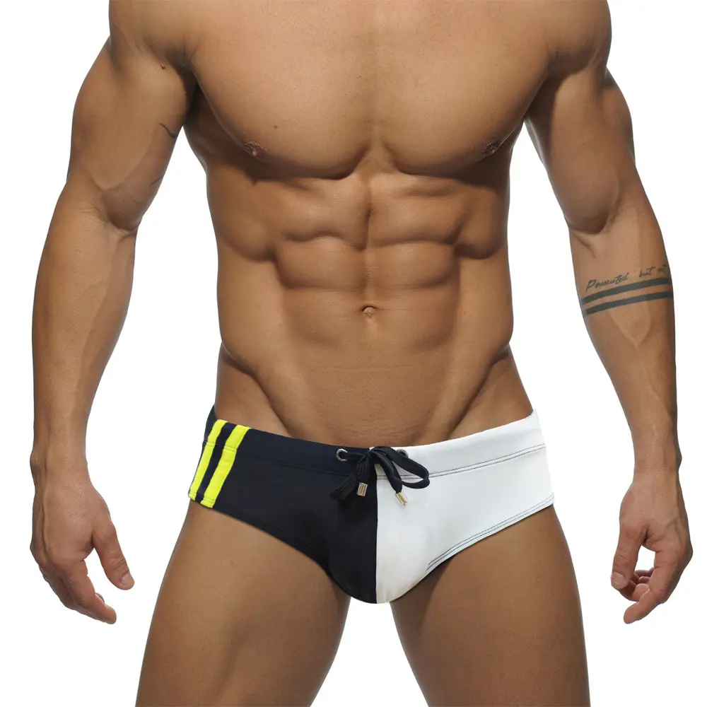 Men's Simplicity Color Matching Sports Style Sexy Swim Briefs