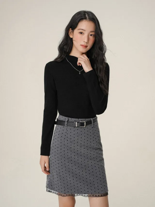 Women's Semi high Neck Sweater Top Black - Shop at LoveMi