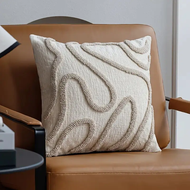 Instagram Style Solid Color Abstract Line Cushion