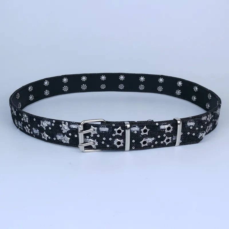 Casual Edgy And Stylish Jeans With A Sassy Belt For Women - Black