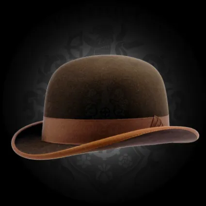 Elegant Bow Curling Woolen British Vintage Top Bucket Hat Brown Diamond Red - Shop at LoveMi