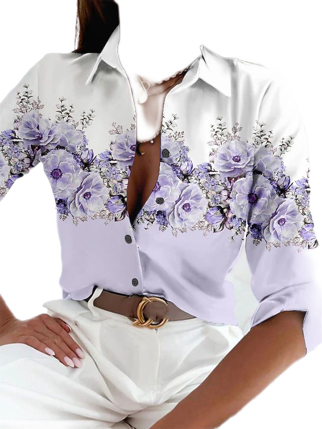 Fashion Floral Print Long Sleeve Shirt