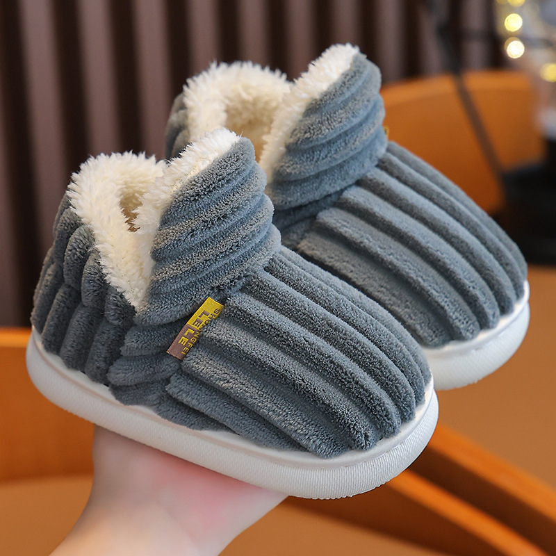 Children’s Cotton Slippers Winter Baby Indoor Bag Heel Warm Plush Non-slip
