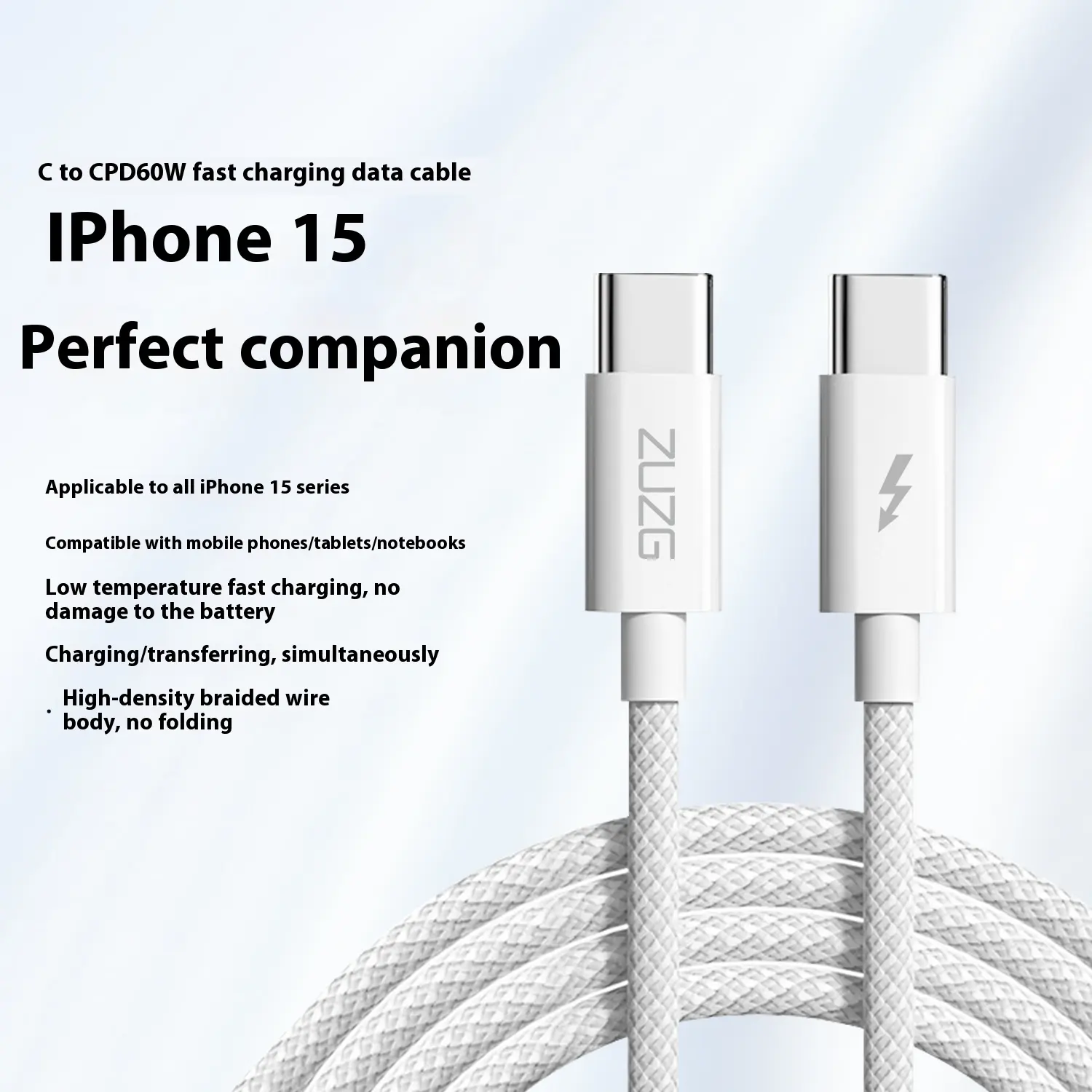 Data Cable Fast Charge Braiding Thread Fully