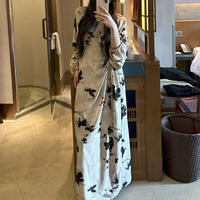 New Floral Print Spring And Summer Wrap Dress Late Autumn - Shop at LoveMi