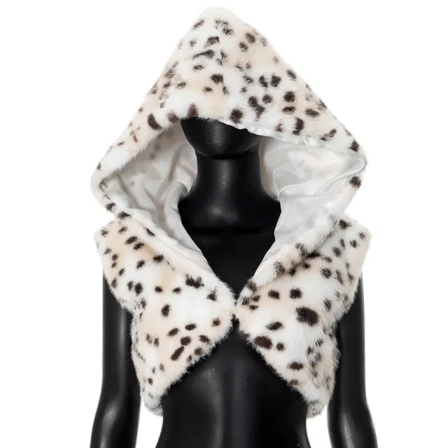 Casual Leopard Print Sleeveless Hooded Cropped Plush Tight Top Leopard - Shop at LoveMi