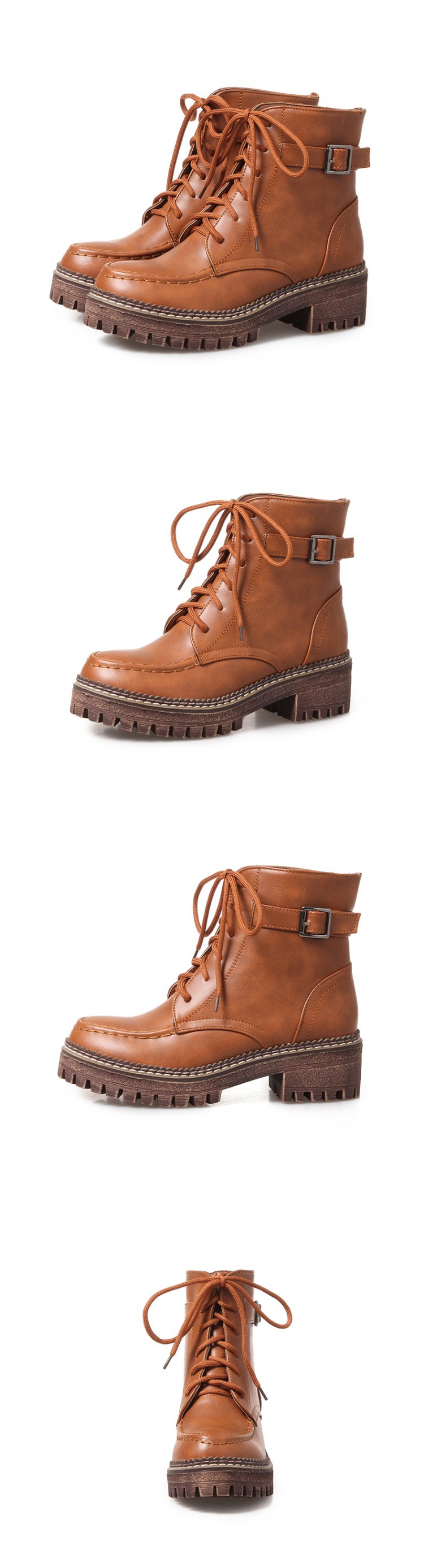 Title 1, Damenstiefel im britischen Retro-Stil mit Schnü...