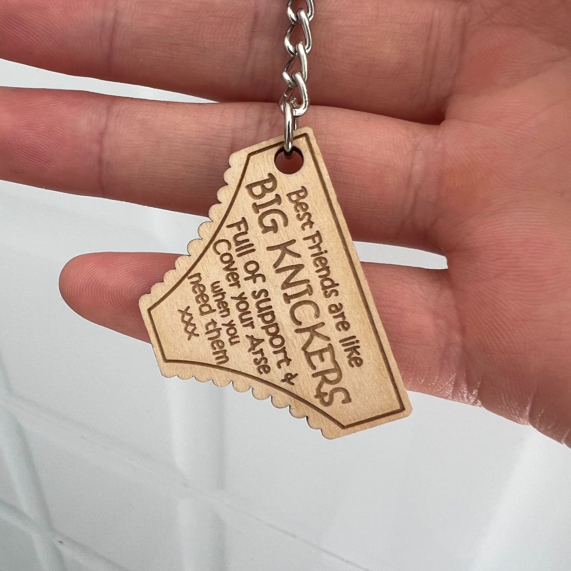 Big Panties Friendship Wooden Keychain