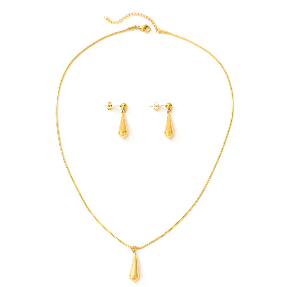 New European And American Stainless Steel Waterdrop Necklace For Womencolorfast Design