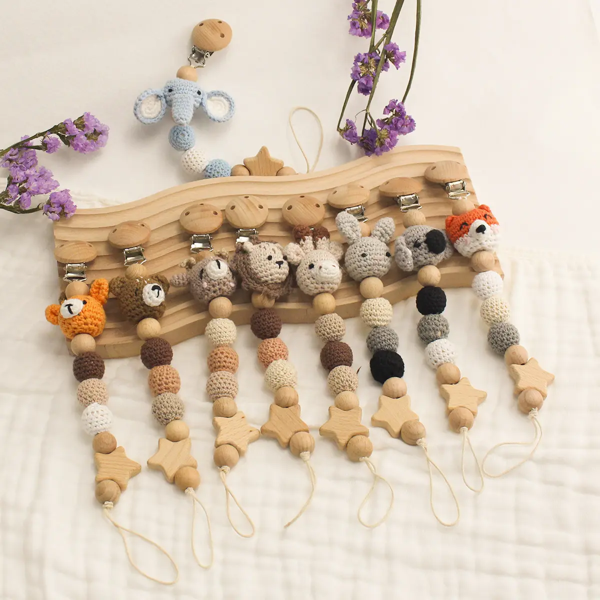Cartoon Animal DIY Pacifier Chain Baby Teething